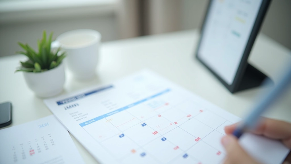 Calendar with payroll schedule marked, showing weekly batch processing dates and times highlighted