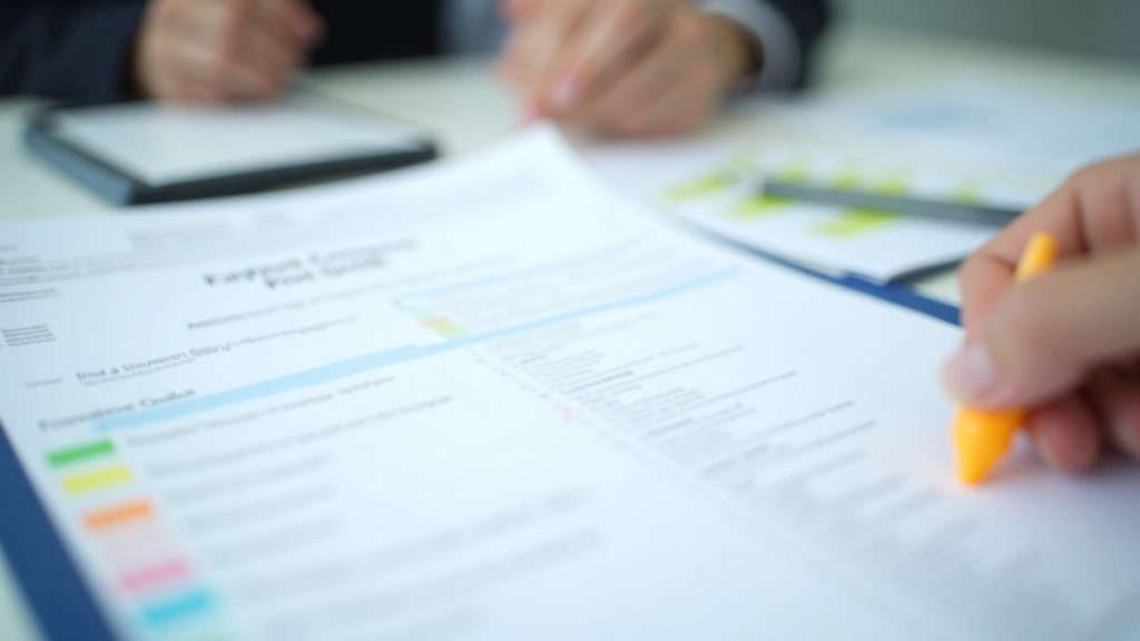 Official compliance documents and payroll records organized on desk